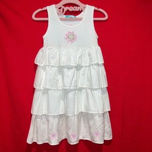 NWT Maura Daniels Boutique Girls White Ruffle Dress Size 4T